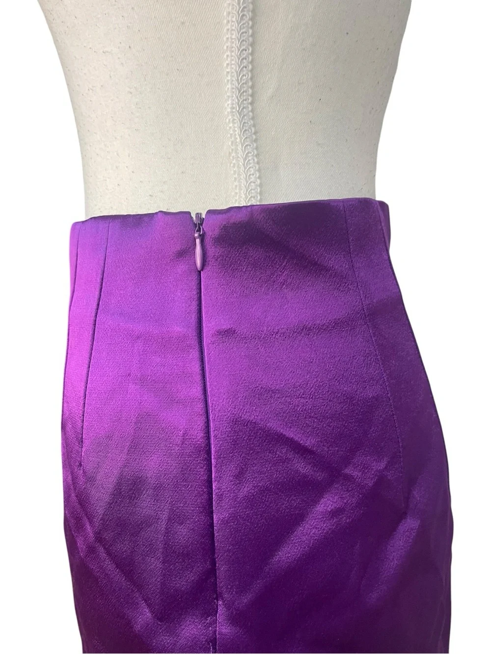 Zara Satin Effect Hi-Rise Mini Skirt Purple